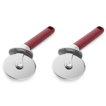 2PK KitchenAid Classic Metal Pizza Wheel/Cutter Cooking Utensil Empire Red