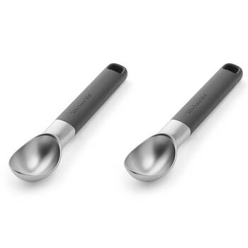 2PK KitchenAid Classic Metal Ice Cream Scooper Cooking Utensil Charcoal Grey