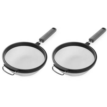 2PK KitchenAid Classic Wire Mesh Sieve/Strainer Cooking Utensil Charcoal Grey