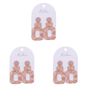 3PK Splosh KiKi Pink Pattern Earrings Women's Fashion Jewellery 5cm