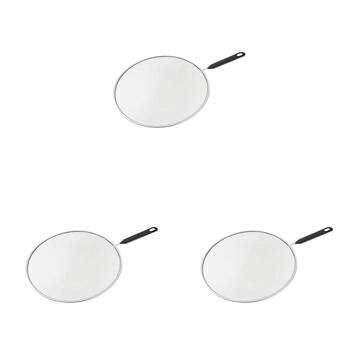 3PK Topchef Round Mesh Cooking Splatter Screen Guard 28cm Silver/Black