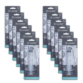 12PK Topchef Disposable Flavour Marinade Injector Syringe 4.5x2.5cm Clear