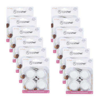 12x 80pc Topchef Mini Paper Round Cupcake Liners Baking Cups Pack 3cm White