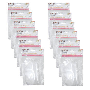 12x 13pc Topchef Cake Decorating Disposable Piping Bag Kit Set White