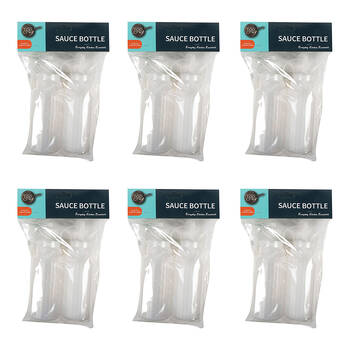 6x 2pc Topchef Condiment Sauce Dispenser Squeeze Bottles Set 300ml Clear
