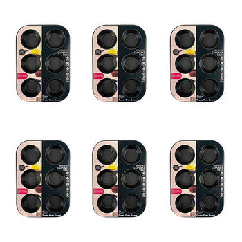 6PK Topchef Non-Stick 6 Pan Cupcake Muffin Oven Baking Tray 26PK18cm Black