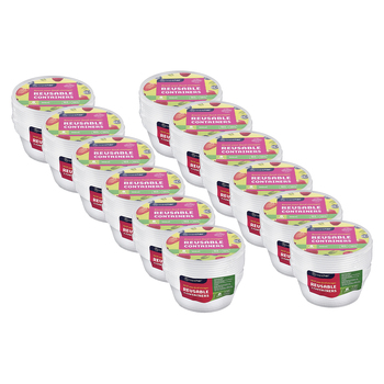 12x 8pc Topchef 300ml Round Food Storage Container Box