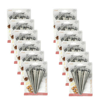 12x 3pc Topchef Stainless Steel Cream Horn Moulds Baking Utensil Set Silver