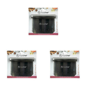 3PK Topchef Stainless Steel Dough Cutter/Scraper Baking Utensil Set Silver