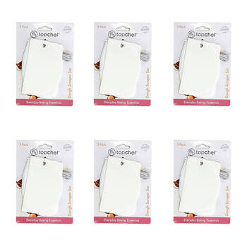 6x 3pc Topchef Dough Scraper/Cutter Baking Utensil Set White Assorted