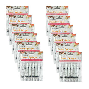 12x 12pc Topchef Dessert Decorating Syringe Dispenser Set 8.5cm White