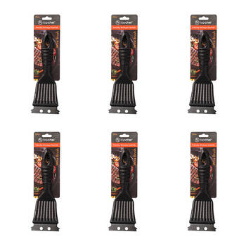 6PK Topchef Stainless Steel Barbeque Wire Brush Cleaning Tool 20cm Black