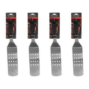 4PK Topchef Stainless Steel Jumbo Barbeque Turner Spatula Black/Silver