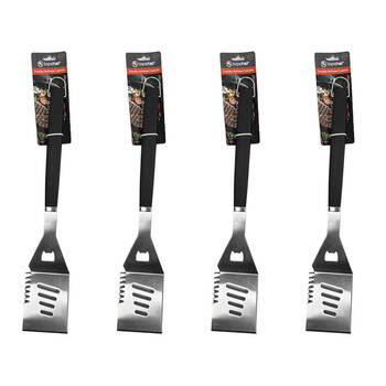 4PK Topchef Stainless Steel Barbeque Grill Turner w/ Indents Black/Silver