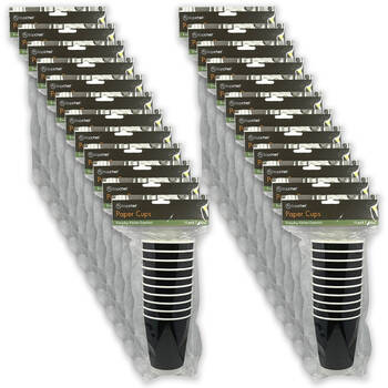 24x 10pc Topchef Disposable Paper Drinking Cups 400ml/12oz Assorted