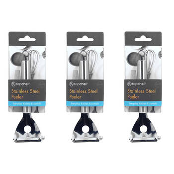 3PK Topchef Stainless Steel Potato Peeler Kitchen Utensil 18cm Silver