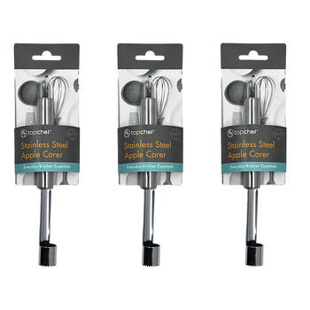 3PK Topchef Stainless Steel Apple Corer Kitchen Utensil 19.5cm Silver