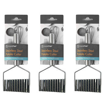 3PK Topchef Stainless Steel Potato Cutter Kitchen Utensil 20cm Silver