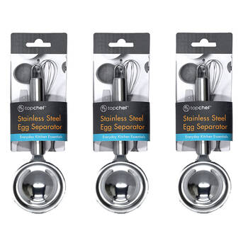 3PK Topchef Stainless Steel Egg Seperator Kitchen Utensil 20cm Silver
