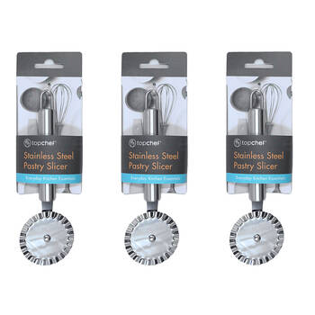 3PK Topchef Stainless Steel Pastry Slicer Kitchen Utensil 19cm Silver