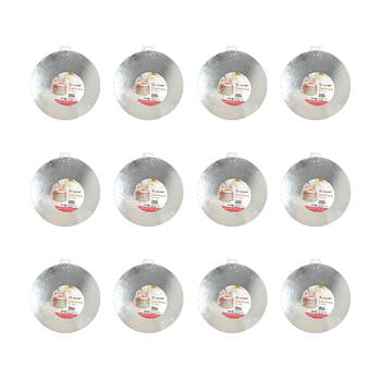 12PK Topchef 30cm Round Cake Board Baking Accessory - Grey