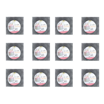 24pc Topchef 20cm Square Cake Board Baking Accessory - Grey