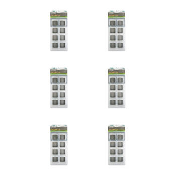 6PK Topchef Jumbo Flexible Ice Cube Tray w/ Soft Base - White