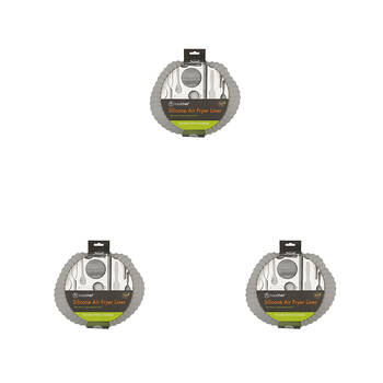 3PK Topchef Non Stick Silicone Air Fryer Liner Round 22cm