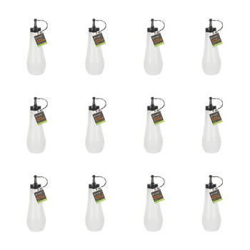 12PK Topchef Squeezable Sauce Bottle 480ml Condiment Dispenser - White