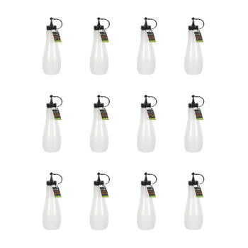12PK Topchef Squeezable Sauce Bottle 720ml Condiment Dispenser - White