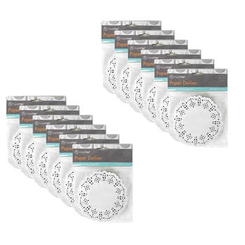12x 100pc TopChef Paper Doilies Round Disposable Placemats 11.4cm - White