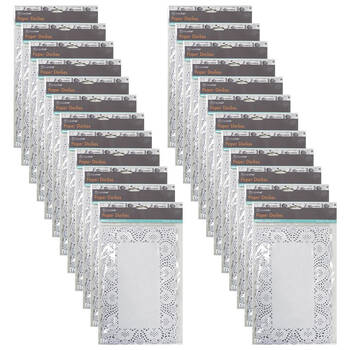 24x 30pc TopChef Medium Paper Doilies Disposable Placemats 27x19cm - Assorted