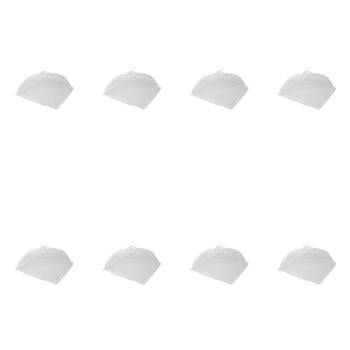 8x TopChef Plastic Mesh Food Cover Tent 1240x40cm - White