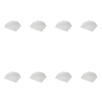 8x TopChef Plastic Mesh Food Cover Tent 45x45cm - White