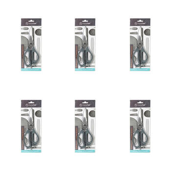 6x TopChef Multi-Function Steel/Plastic Kitchen Scissor 1222x8cm
