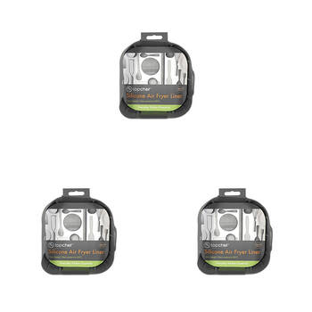 3PK Topchef Non Stick Silicone Air Fryer Liner Square 16cm