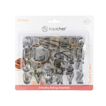 26pc Topchef Stainless Steel Alphabet Cookie Pastry Cutter Set