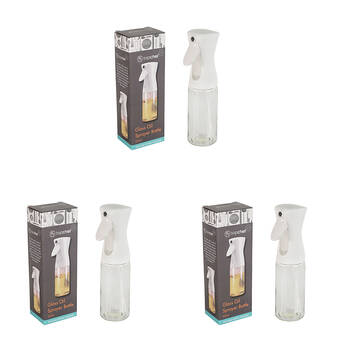 3PK Topchef Glass Oil Sprayer Bottle 220ml Oil Dispenser - White