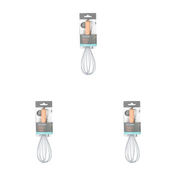 3PK Topchef Non Stick Silicone Whisk w/ Wood Handle Heat Resistant