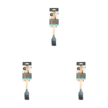 3PK Topchef Silicone Pastry Brush With Wood Handle