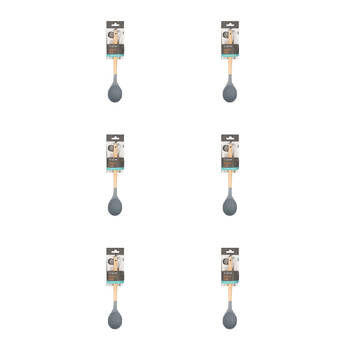 6PK Topchef Non Stick Silicone Serving Soup Ladle w/ Wood Handle