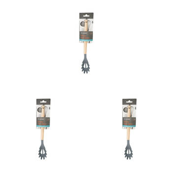 3PK Topchef Non Stick Silicone Pasta Server Wood Handle