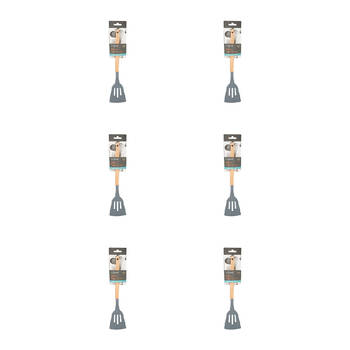 6PK Topchef Non Stick Silicone Slotted Turner w/ Wood Handle