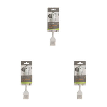 3PK Topchef Compact Mini Kitchen Silicone Multipurpose Brush - White