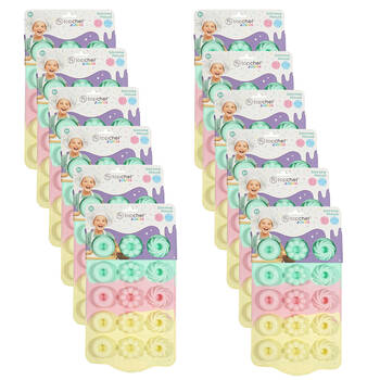 12PK Topchef Pastel Silicone Heat Resistant Baking Mould - Donut Cotton Candy