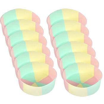 12PK Topchef Mini Pastel Silicone Heat Resistant Cake Baking Pan Cotton Candy
