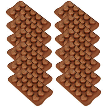 12x 12pc Topchef Silicone Heat Resistant Chocolate Moulds Brown Assorted