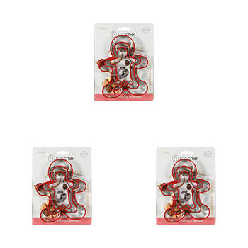 3x 3pc Topchef Stainless Steel Ginger Bread Cutters Baking Set Assorted
