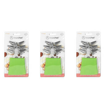 3x 9pc Topchef Stainless Steel Reusable Icing Baking Kit Assorted