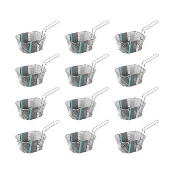 12PK Topchef Stainless Steel Chip Serving Basket 14.5x10cm
